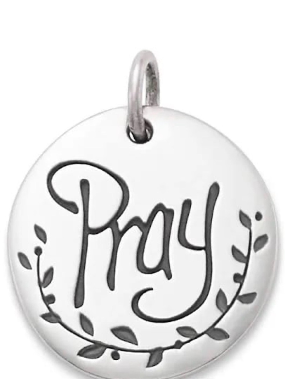 James Avery Sterling Silver 'retired Pray' Round Charm Pendant - Silver